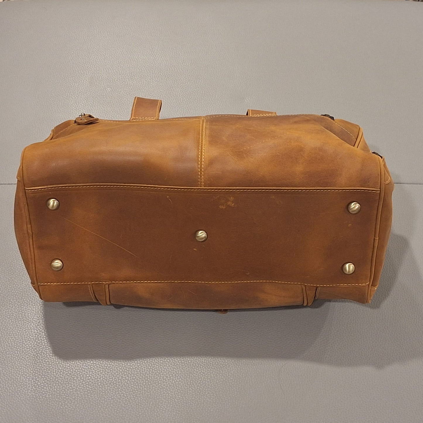 Men's Genuine Vintage Full Calf Leather Duffle Bag PR-002 (Small)