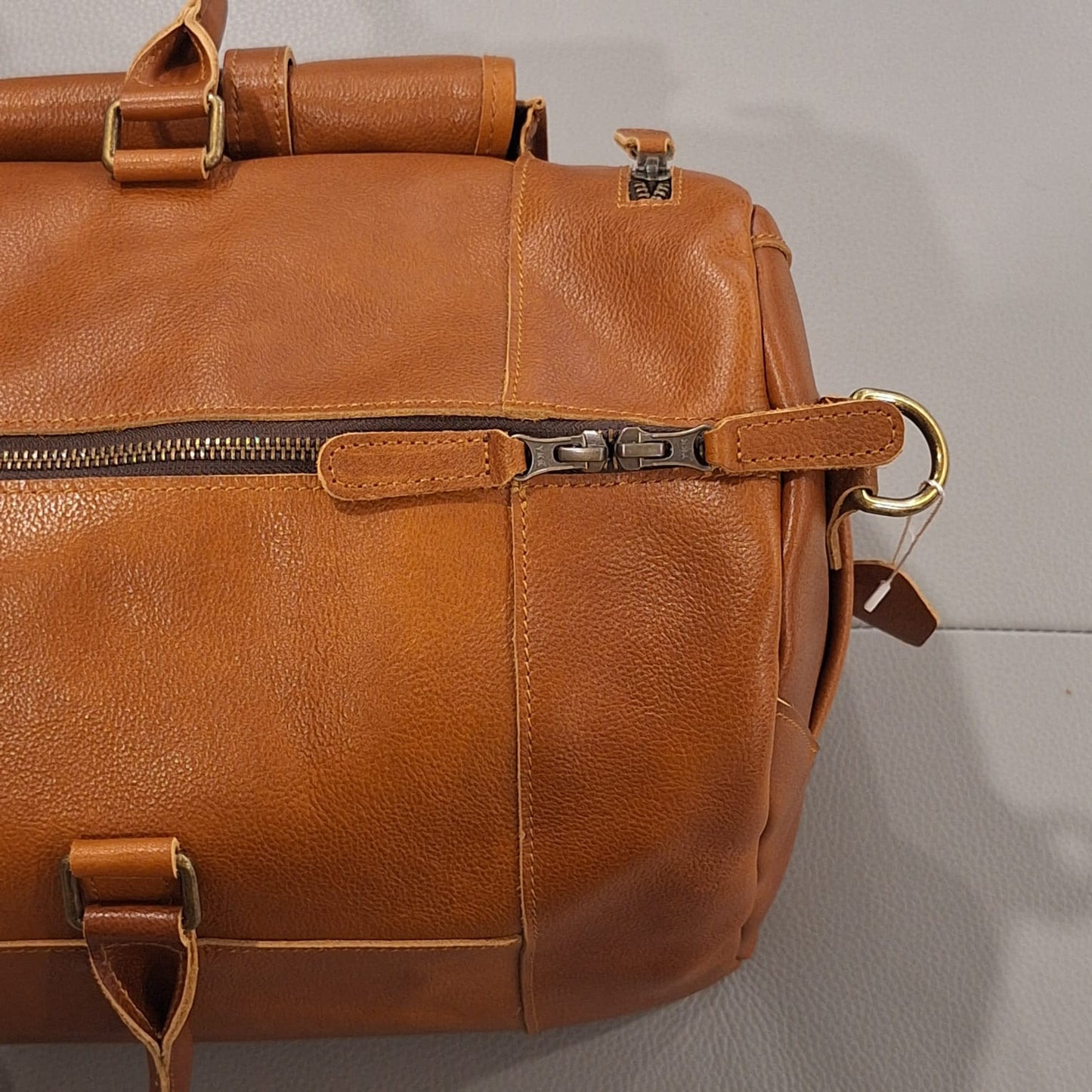 Men's Genuine Vintage Full Calf Leather Gym Duffle Bag PR-005 (Medium)