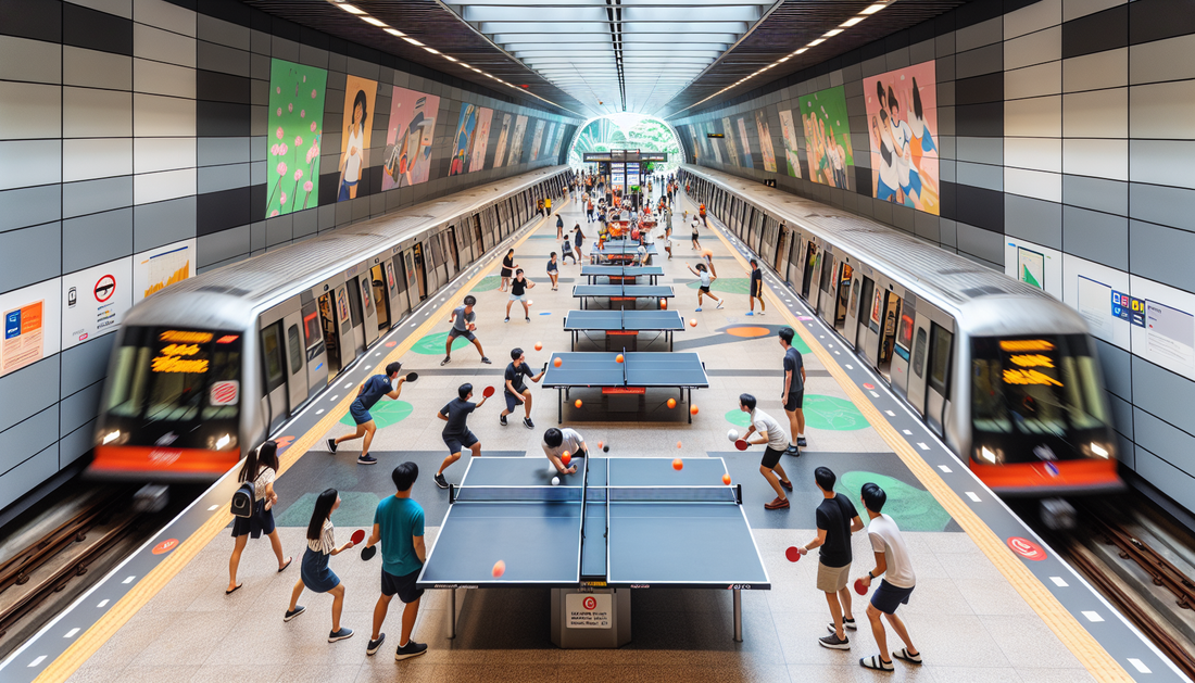 Table Tennis Takes Over Singapore's Esplanade MRT Station