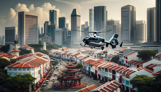 Helicopter Spectacle Amazes Onlookers at Singapore's People's Park Complex