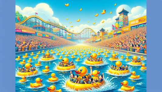 Yellow Rubber Duck Drift Race Delights at Adventure Cove