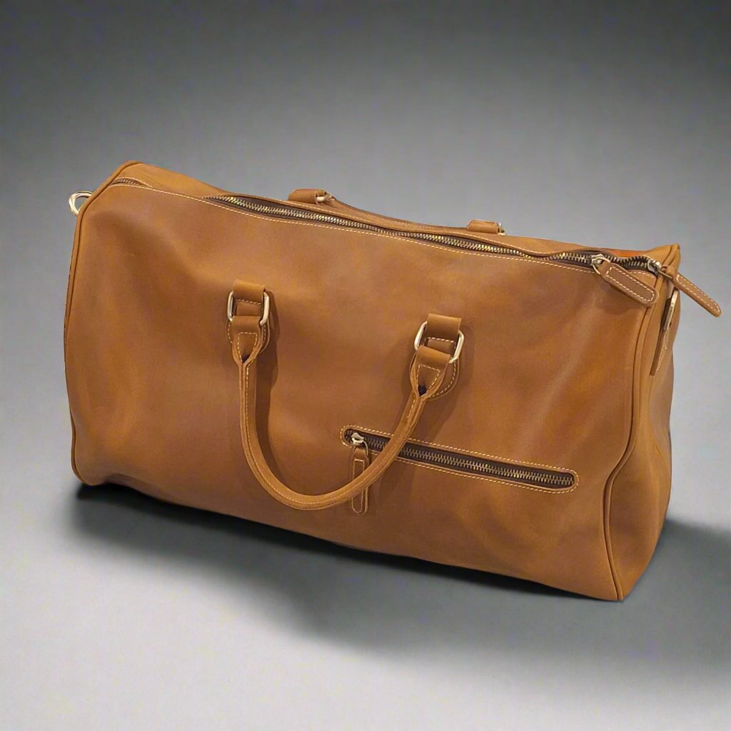 Men's Genuine Vintage Full Calf Leather Duffle Bag PR-001 (Medium)