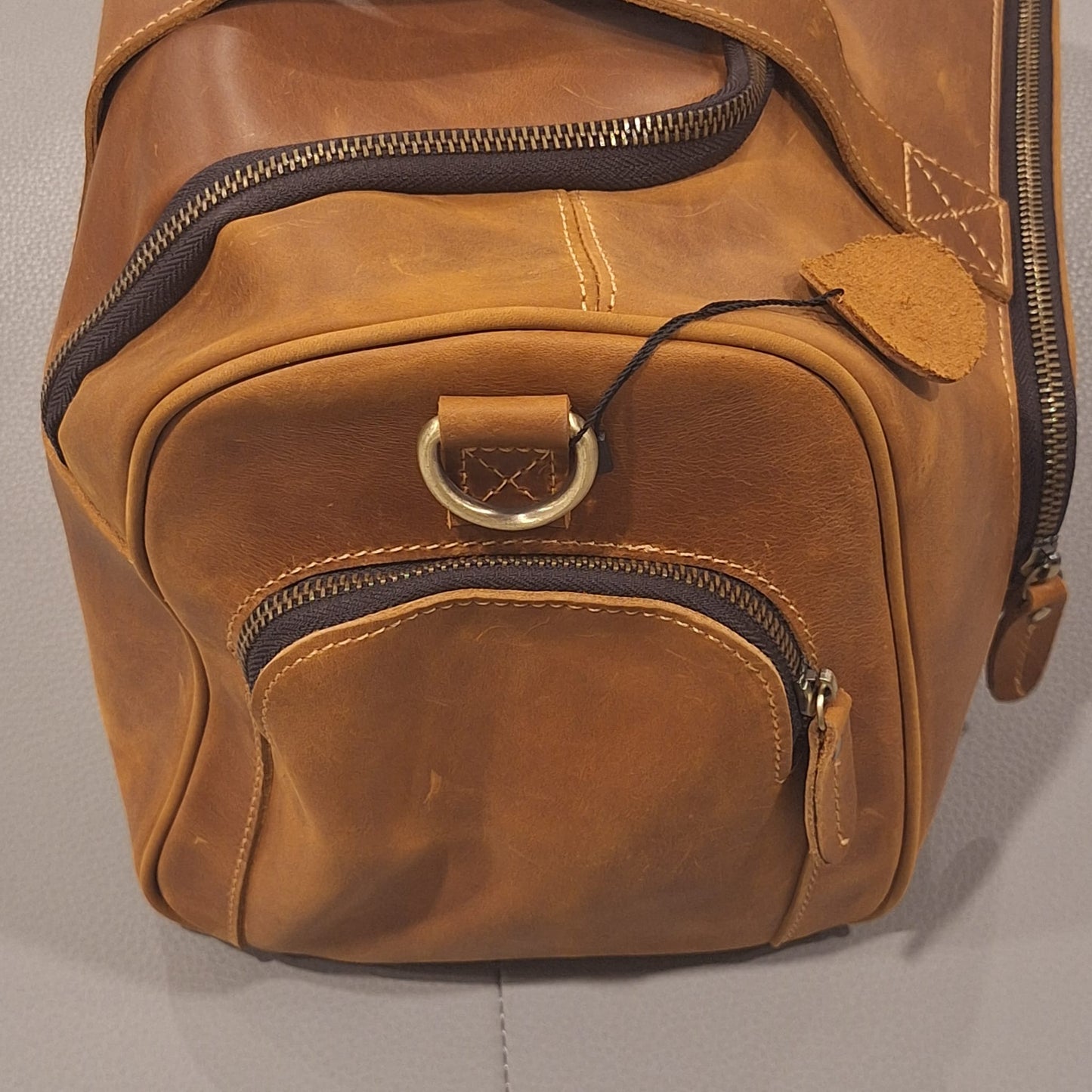 Men's Genuine Vintage Full Calf Leather Duffle Bag PR-002 (Small)