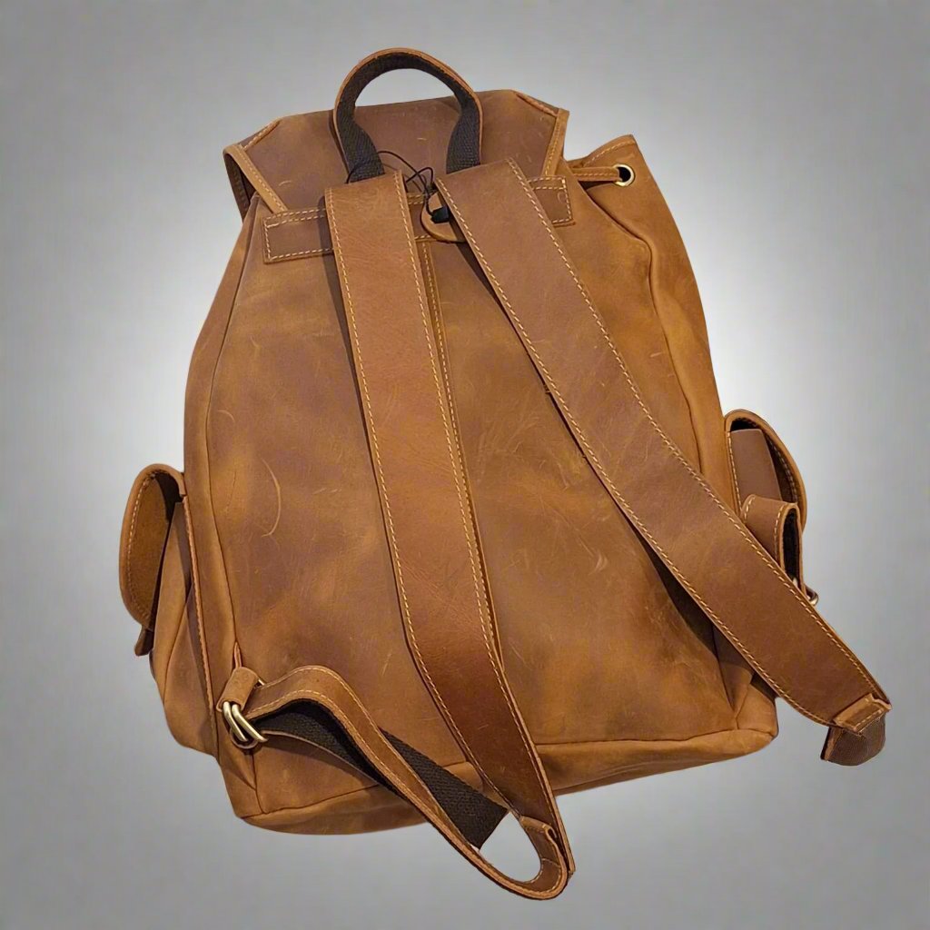 Men's Genuine Vintage Full Calf Leather Backpack PR-004