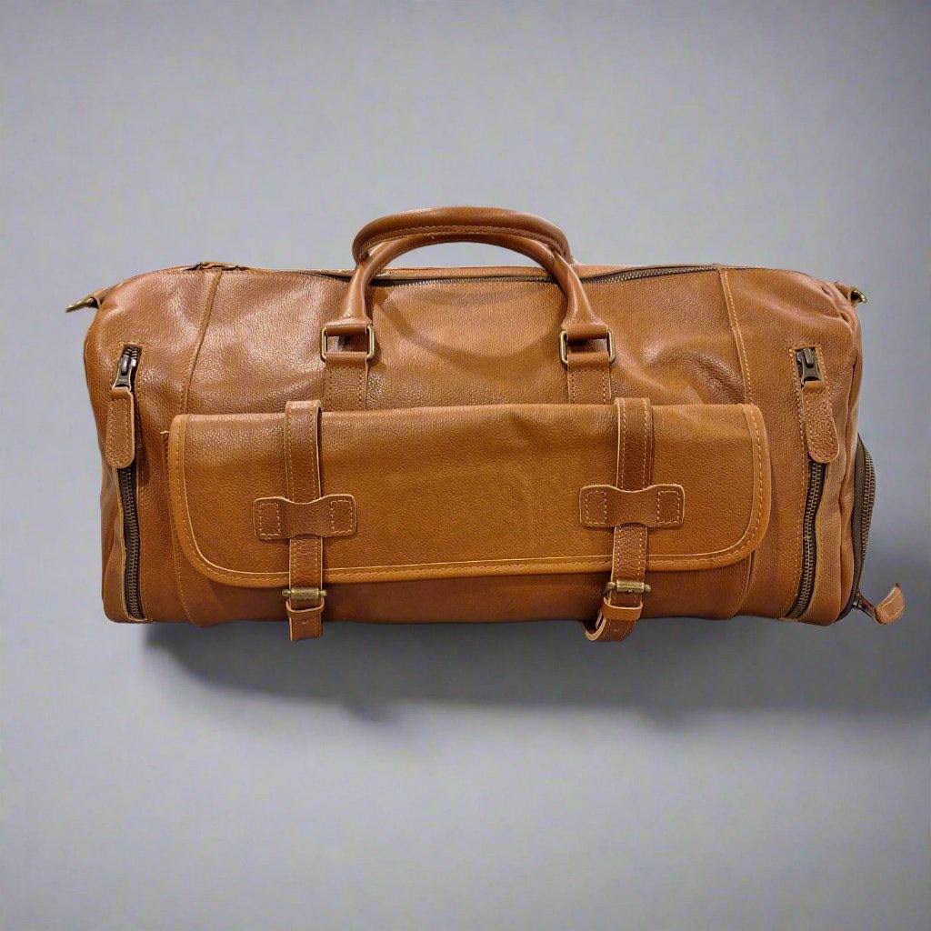 Men's Genuine Vintage Full Calf Leather Gym Duffle Bag PR-005 (Medium)