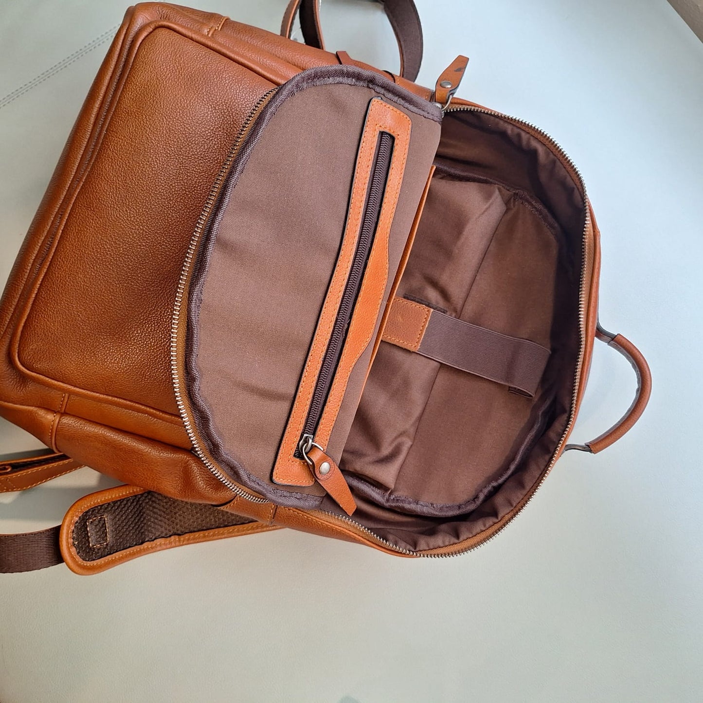 Men's Genuine Vintage Full Calf Leather Backpack PR-007 (14in Laptop)