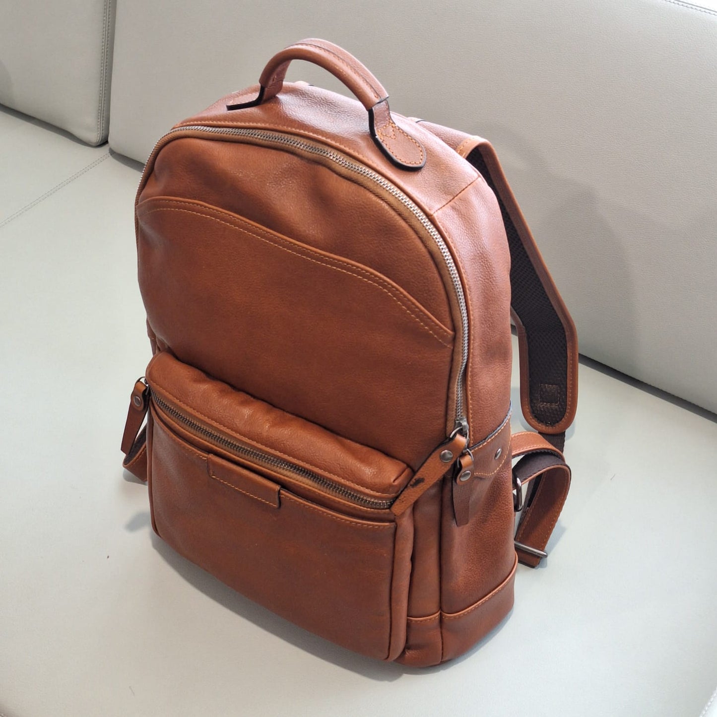 Men's Genuine Vintage Full Calf Leather Backpack PR-007 (14in Laptop)